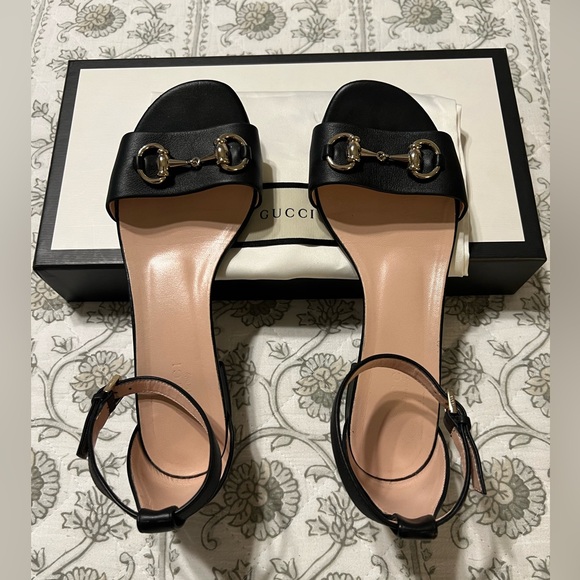 GUCCI HORSEBIT ANKLE STRAP BLACK SANDALS SIZE 36.5 EU / 6.5 US - Picture 3 of 12